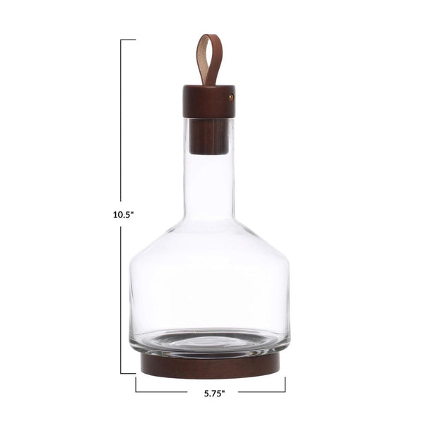 Glass Carafe w/Acacia Wood Base