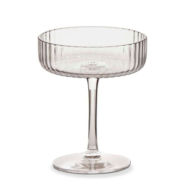 Fluted Coupe Glass - Clear